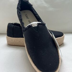 TOMS Valencia Platform Espadrille - Black